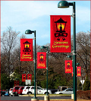 Outdoor Street Pole Banner - Christmas Holiday