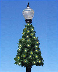 Lamppost Round Tree with Light