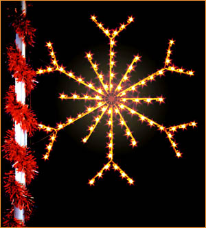 Outdoor Street Pole Decorations - Snowflake