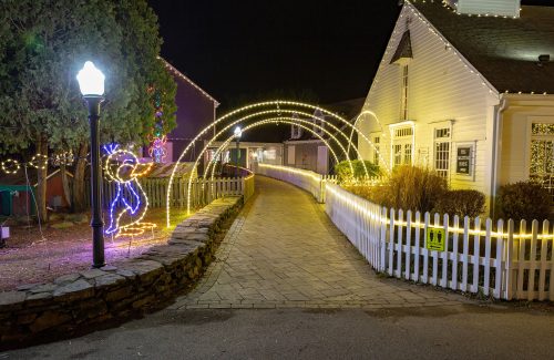Outdoor lighted arch display
