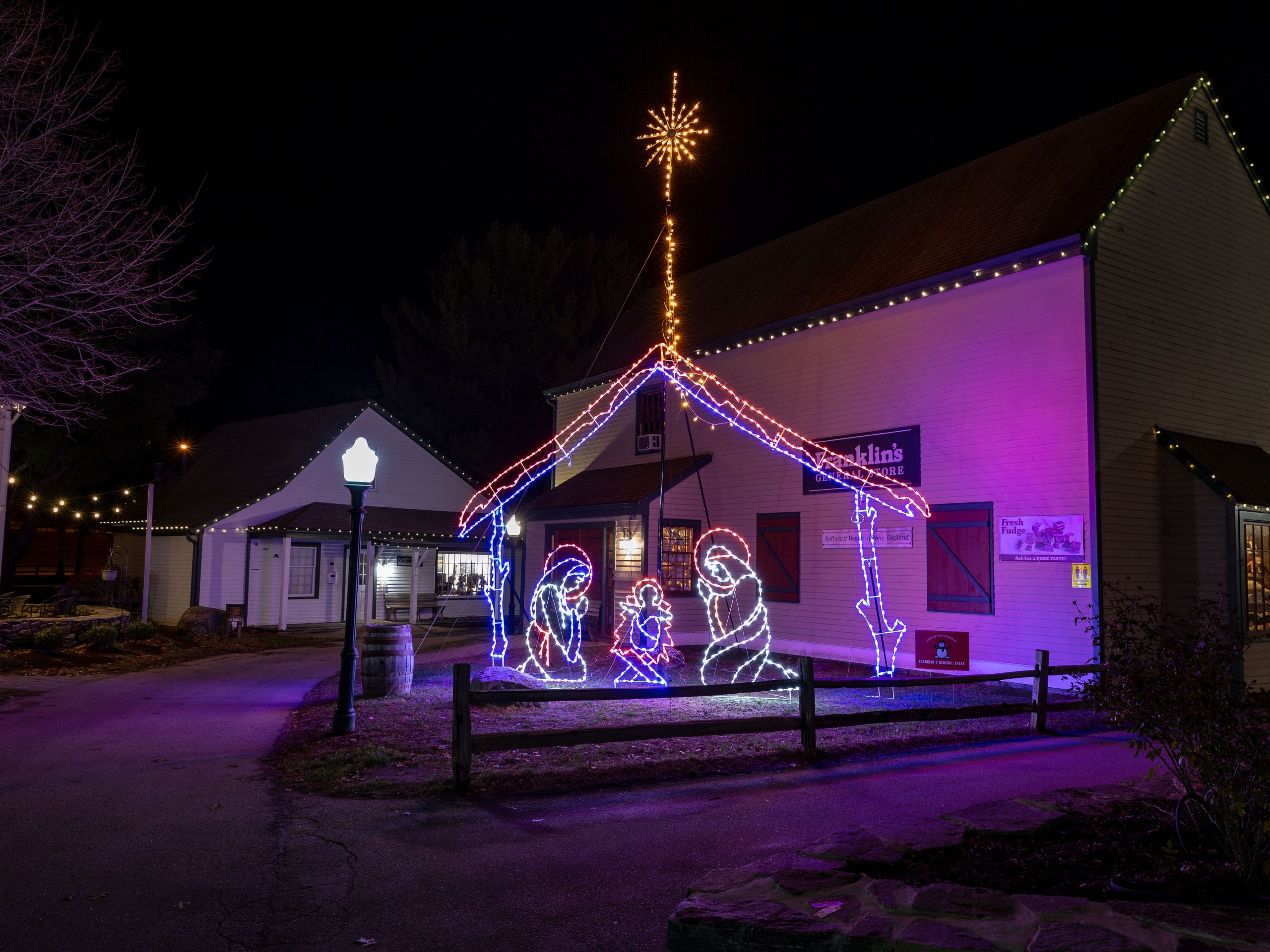 Outdoor lighted nativity christmas display