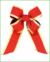 Red Outdura Bow with Gold Trim