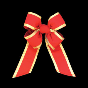 Red Nylon Bow, Gold Trim