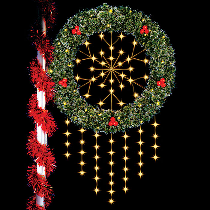 Snowflake Cascade Wreath Holiday Outdoor Decor