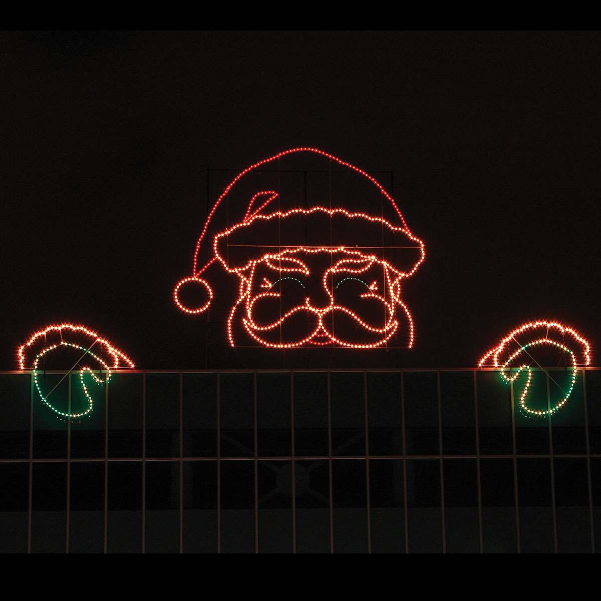 Peeking Santa on Roof Holiday Outdoor Decor