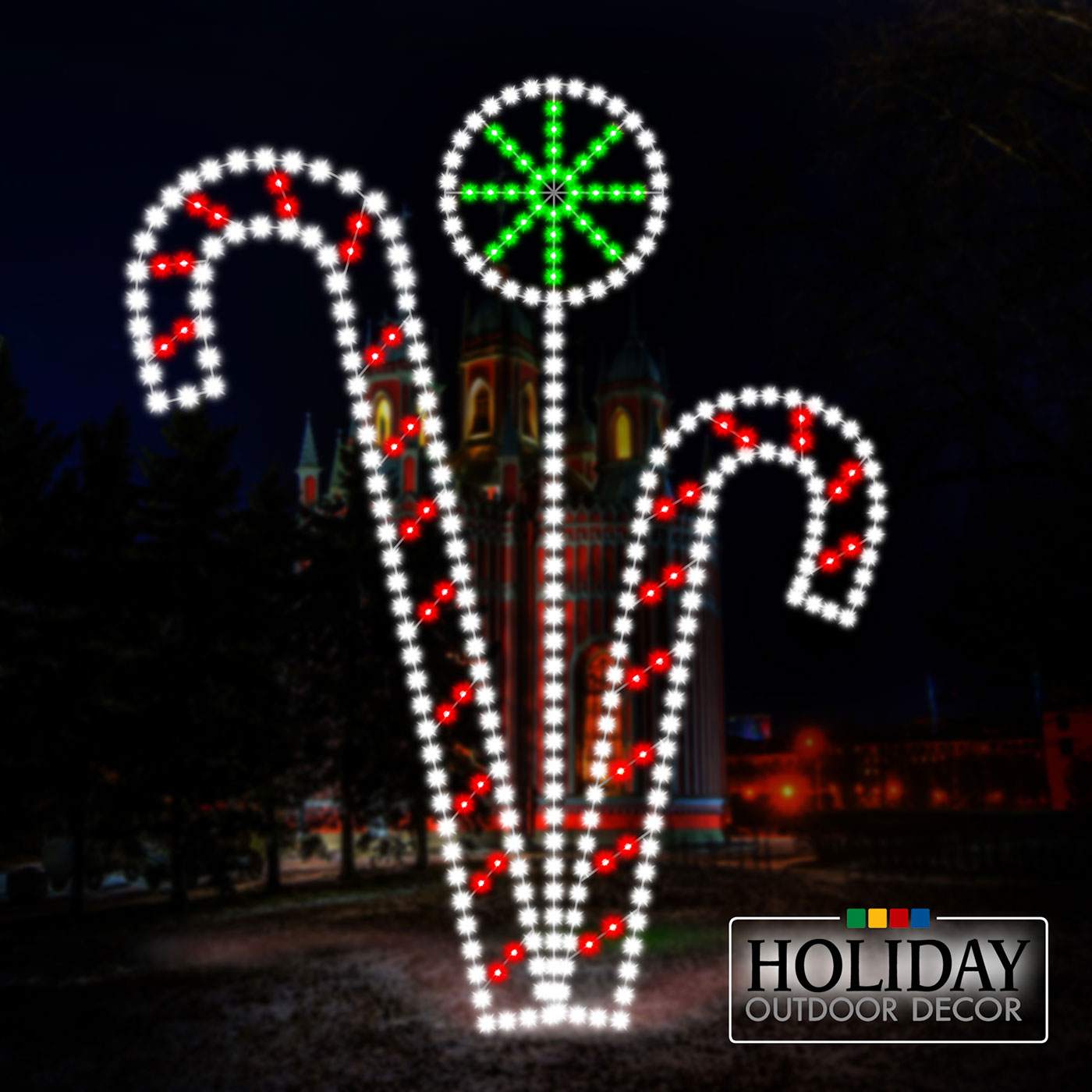 Candy Cane Spray Holiday Outdoor Decor