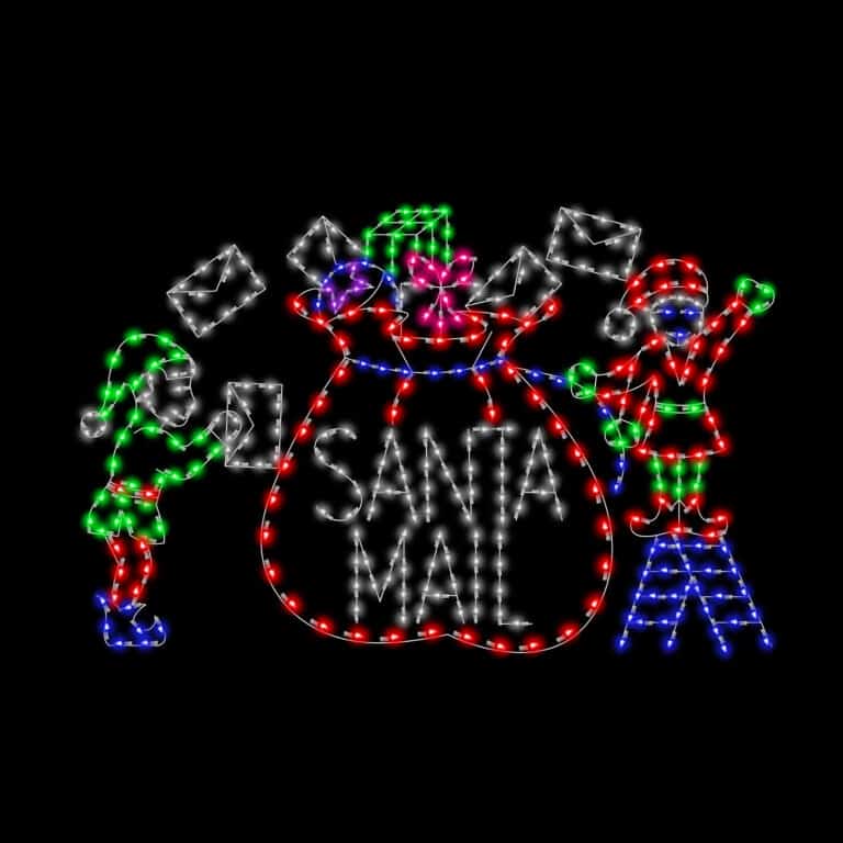 Animated Sorting Mail Elves Ground Display | Holiday Outdoor Decor