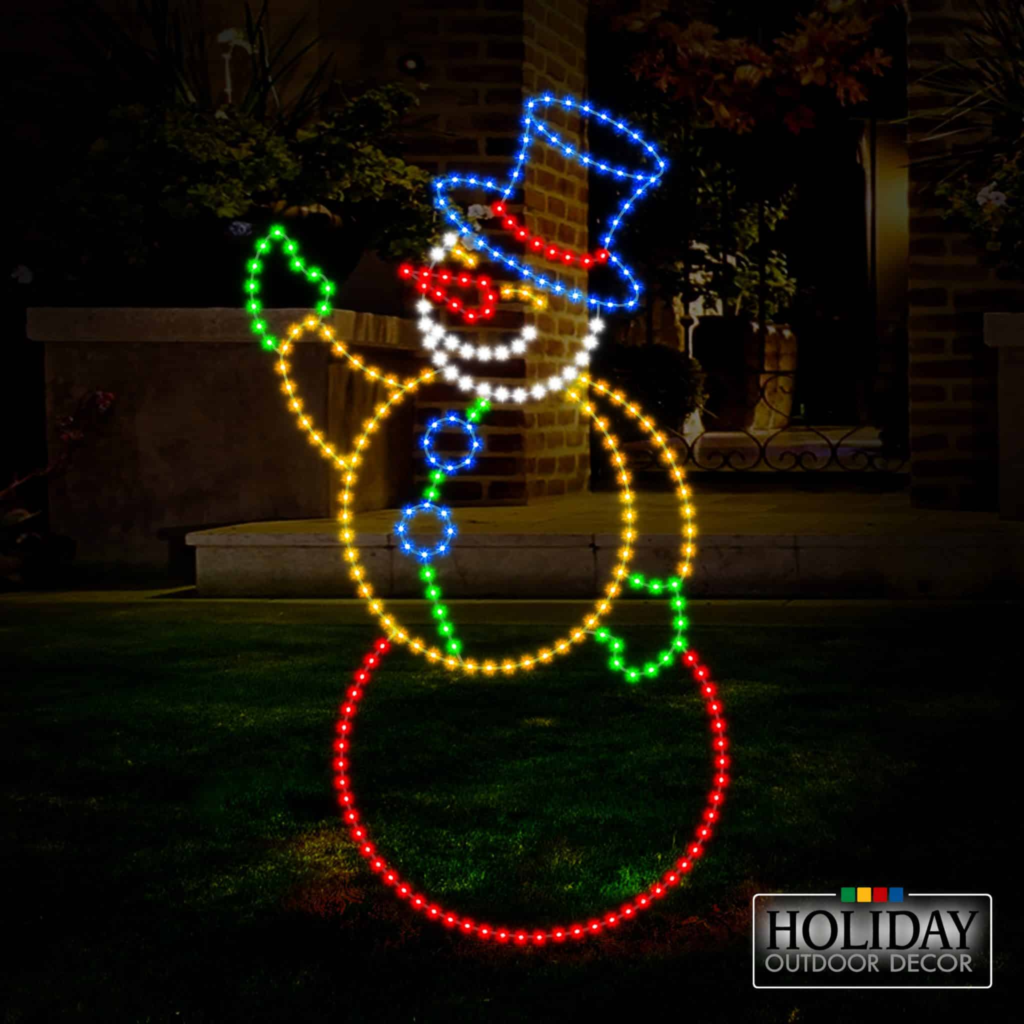 Waving Happy Snowman - Holiday Outdoor Decor