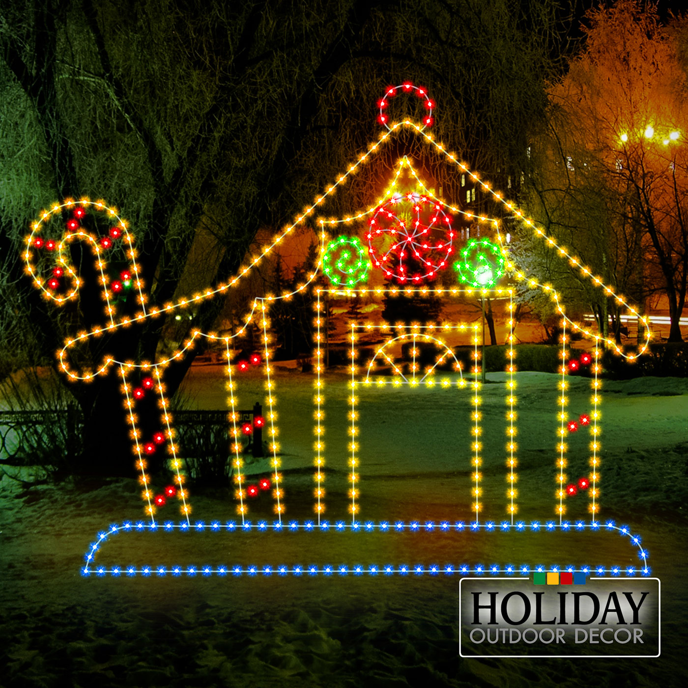 Outdoor Lighted Gingerbread House Decorations | Shelly Lighting