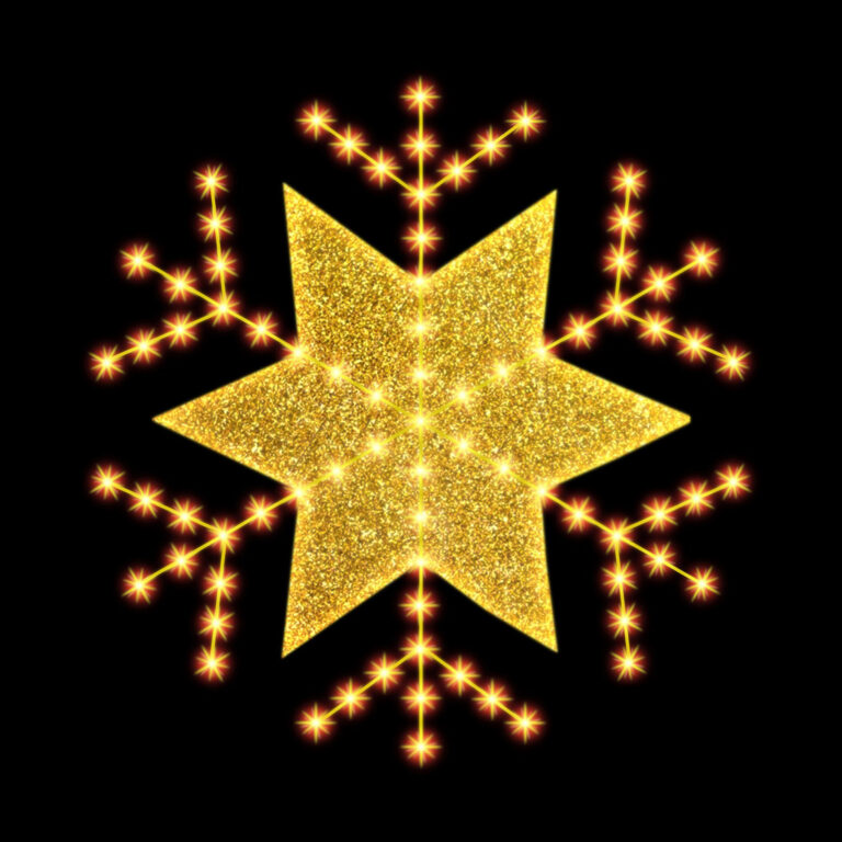 Glitter Mesh Snowflake LED Tree Topper Holiday Outdoor Decor