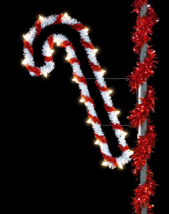 Candy Cane Outline - Holiday Outdoor Decor